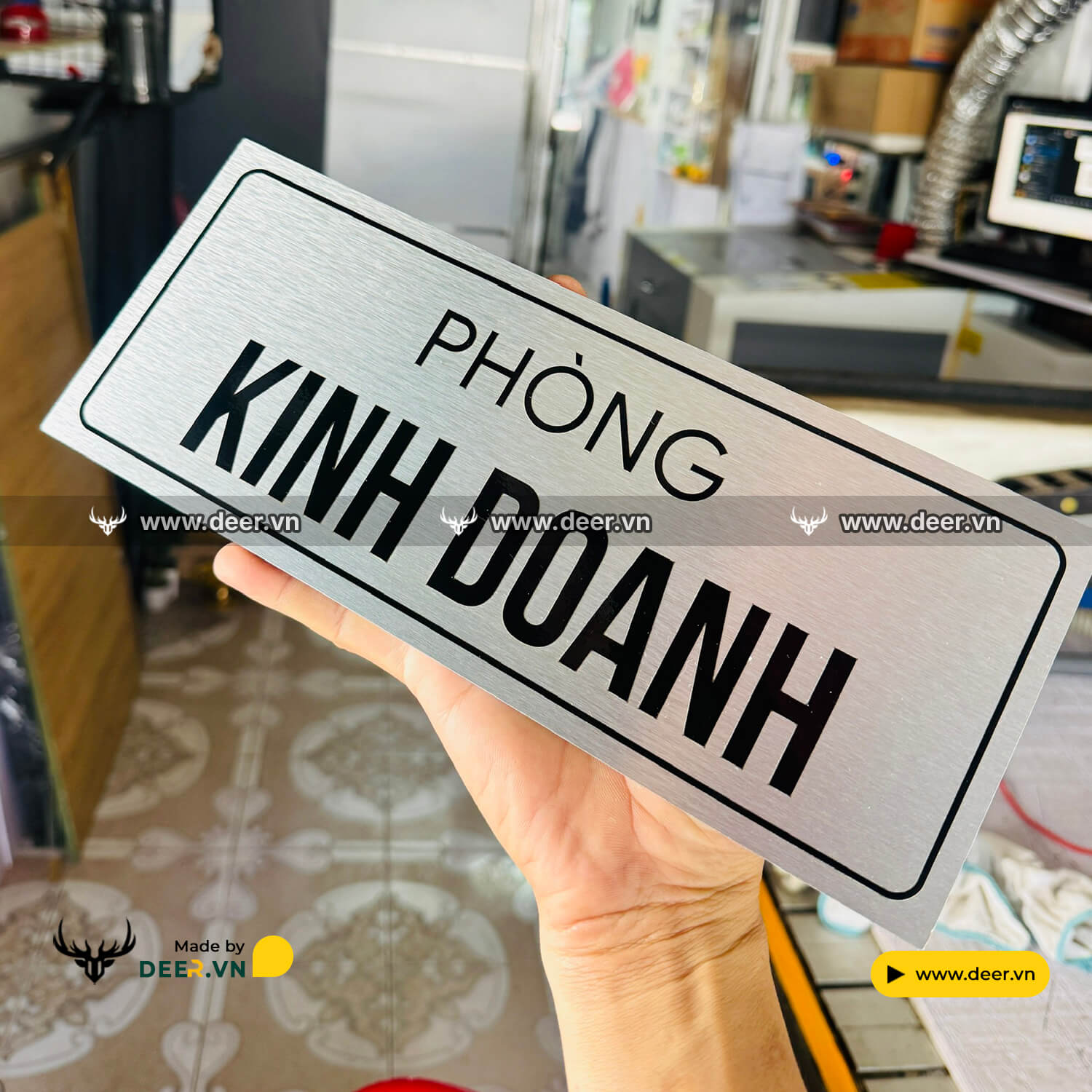 Bảng phòng ban - Bảng chức danh bằng Alu bạc xước - DPB3001V2